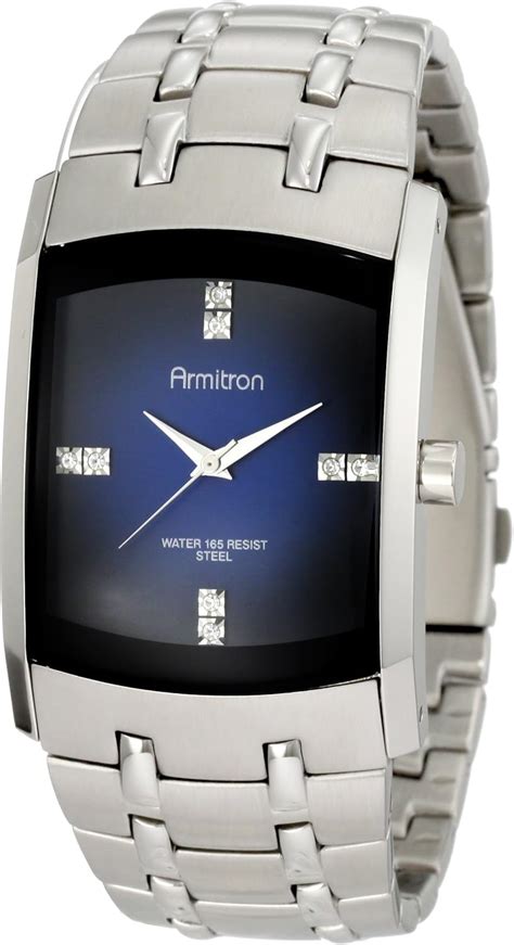 armitron rhinestone accent steel watch w box|Armitron watches.